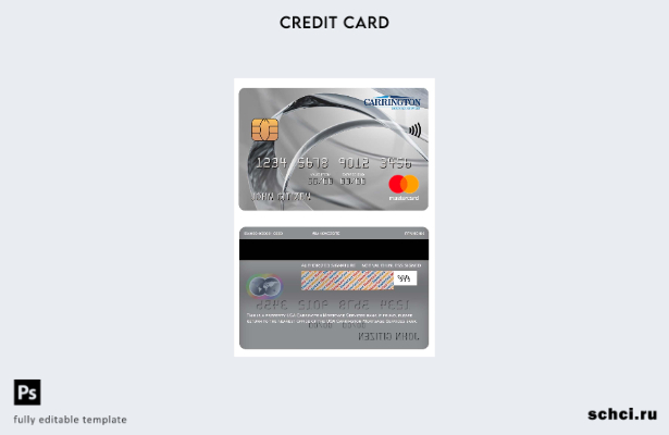 цифровая загрузка шаблона карты Mastercard банка Carrington Mortgage Services в 